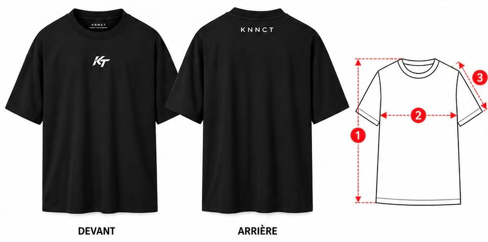 Comment mesurer — KNNCT T-Shirt Oversize – Black Edition