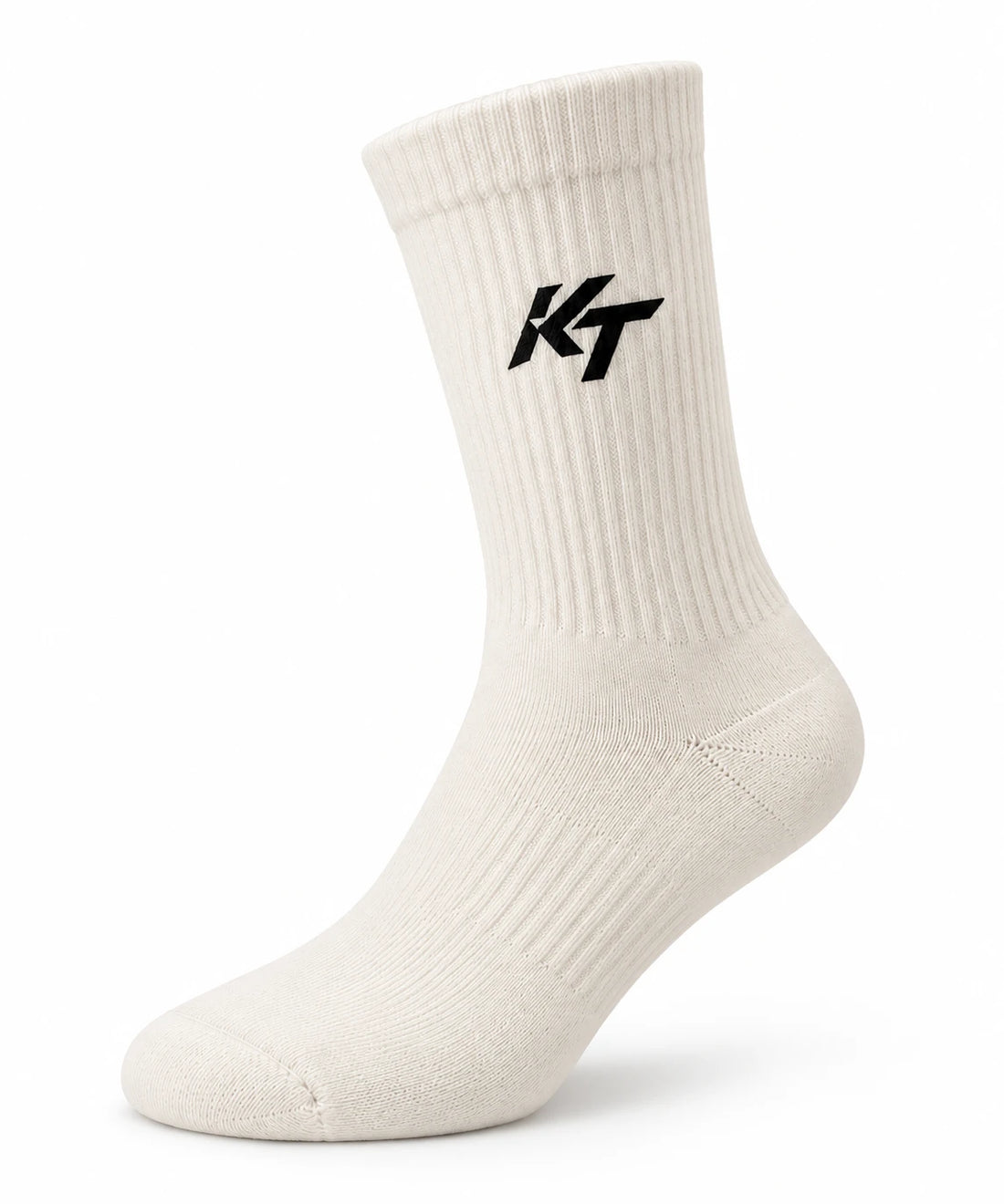 KNNCT Socks blanc cassé, logo KT noir sur la tige