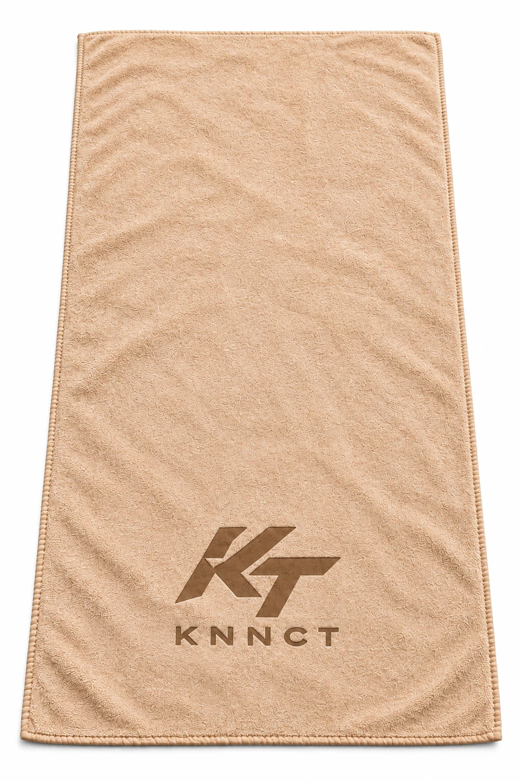 KNNCT Sport Towel beige à plat, logo KT
